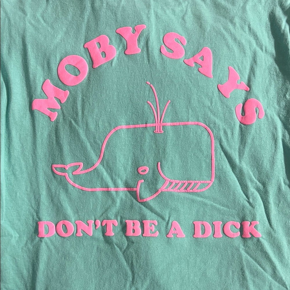 Green Graphic Tee with Pink Accents